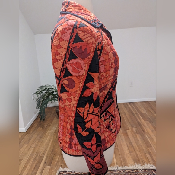 Saks Fifth Avenue 100% Silk Print Jacket made in Italy Sz 14 - Picture 6 of 11